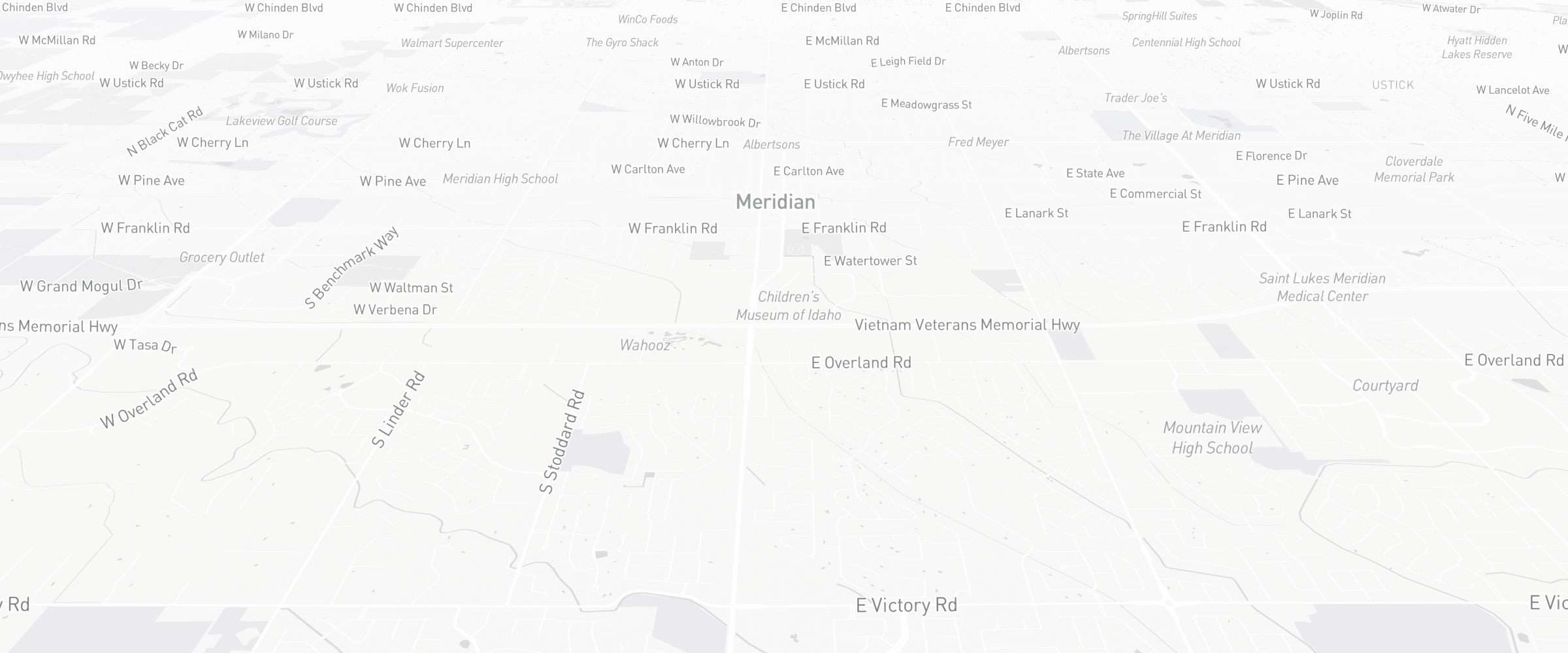 Neighborhood map of Meridian, ID — the area served by Life Insurance Agents of Meridian Group